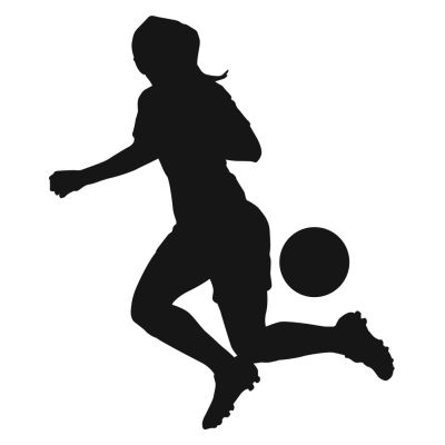 soccer girl silhouette kicking
